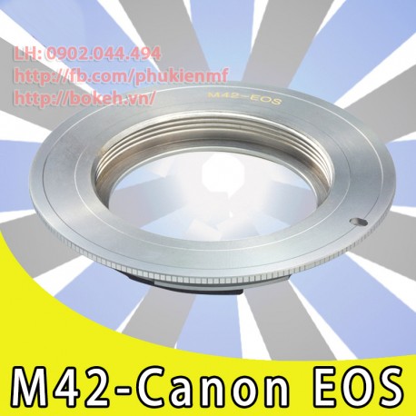 M42 - Canon EOS - Màu chrome, ko chip (M42-EOS-W)