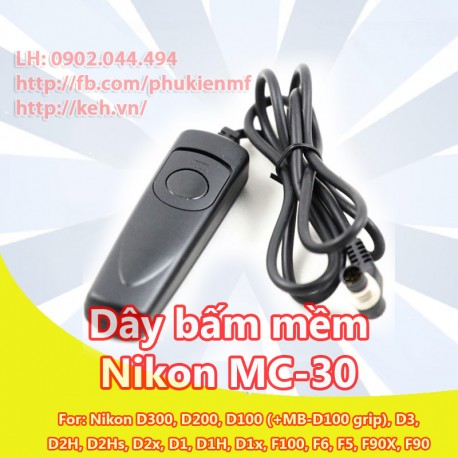 Dây bấm mềm MC-30 for Nikon D3X/D3/D800/D700/D300/D300s