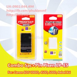 Combo sạc + pin Pisen LP-E5 for Canon EOS 450D, 1000D, 500D