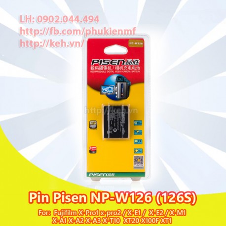Pin Pisen NP-W126 / NP-W126S 7.2V 1050mah for Fujifilm X-Pro1, X-E1, X-A1, X-T1…