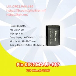 Pin KINGMA LP-E17 1040mah for Canon EOS M3, M5, M6, 750D